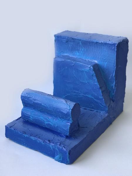 Blue Monochrome Object, No. 03, BM03, bm03.23, Mixed media, 18,01 cm x 26,01 cm x dd cm, 2023