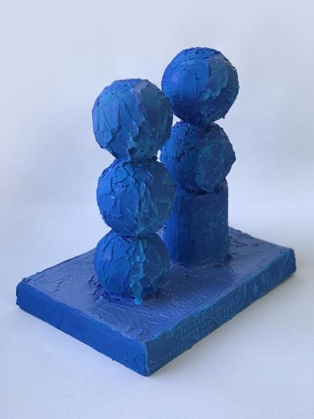 Blue Monochrome Object, No. 11, BM11, bm11.23, Mixed media, 18,01 cm x 26,01 cm x dd cm, 2023