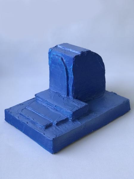 Blue Monochrome Object, No. 15, BM15, bm15.23, Mixed media, 18,01 cm x 26,01 cm x dd cm, 2023