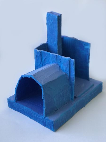 Blue Monochrome Object, No. 24, BM24, bm24.23, Mixed media, 18,01 cm x 26,01 cm x dd cm, 2023