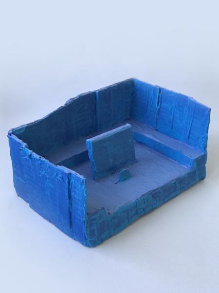 Blue Monochrome Object, No. 25, BM25, bm25.23, Mixed media, 18,01 cm x 26,01 cm x dd cm, 2023