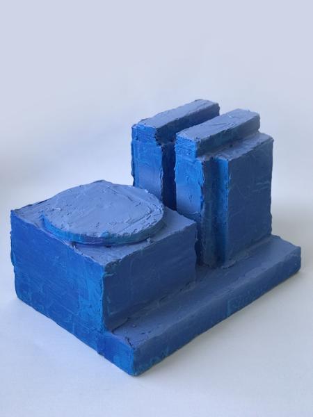 Blue Monochrome Object, No. 26, BM26, bm26.23, Mixed media, 18,01 cm x 26,01 cm x dd cm, 2023