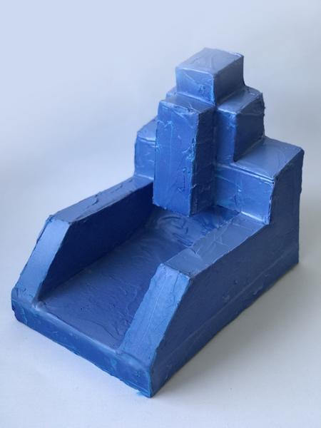 Blue Monochrome Object, No. 29, BM29, bm29.23, Mixed media, 18,01 cm x 26,01 cm x dd cm, 2023