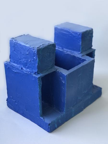 Blue Monochrome Object, No. 36, BM36, bm36.23, Mixed media, 18,01 cm x 26,01 cm x dd cm, 2023