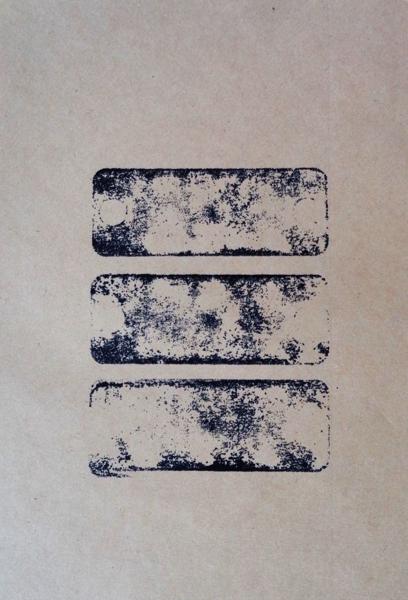 Three round holed Stones, No. 48, trhs48, Printed paper, 21,49 cm x 14 cm, 2023