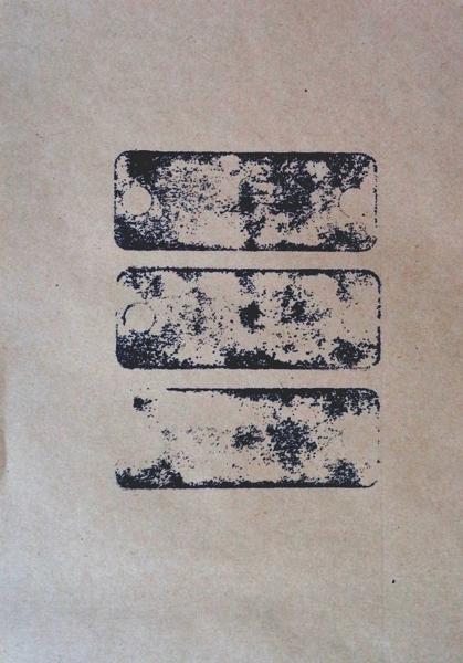 Three round holed Stones, No. 55, trhs55, Printed paper, 21,49 cm x 14 cm, 2023